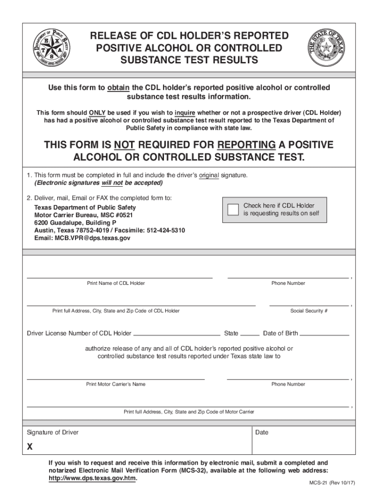 Mcs 21  Form