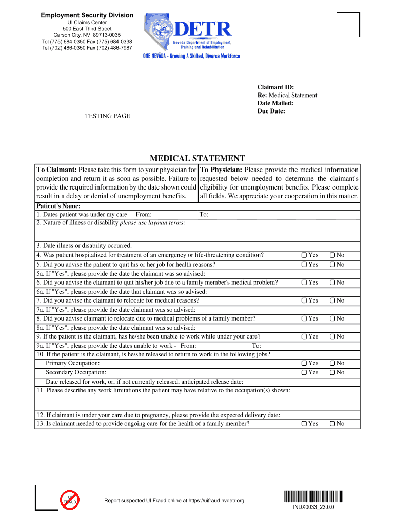  the Nevada Unemployment Insurance Claim Filing System 2019-2024