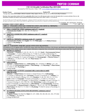  CSU GE Breadth Certification Plan Cal State 2019