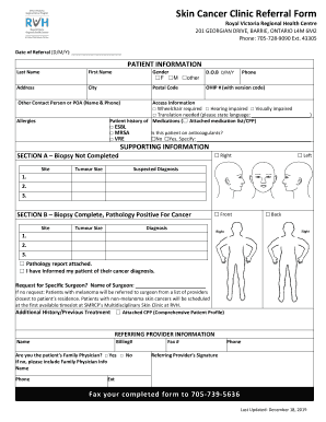 Skin Cancer Clinic Referral Form Royal Victoria Regional