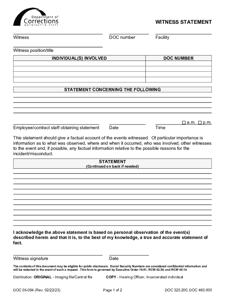 DOC 05 094 Witness Statement  Form