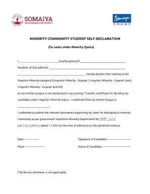 Self Declaration Form for Students PDF