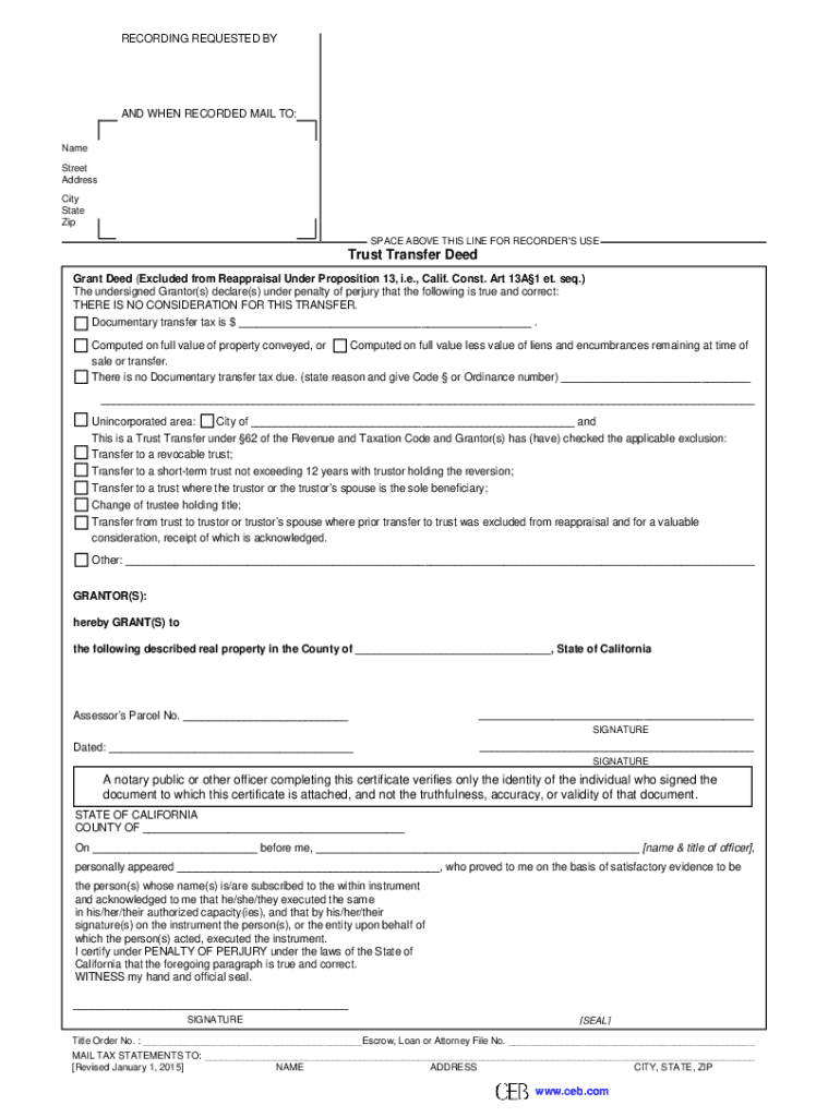  Trust Transfer Deed 2015-2024