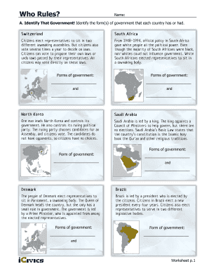 Who Rules Worksheet Answers  Form