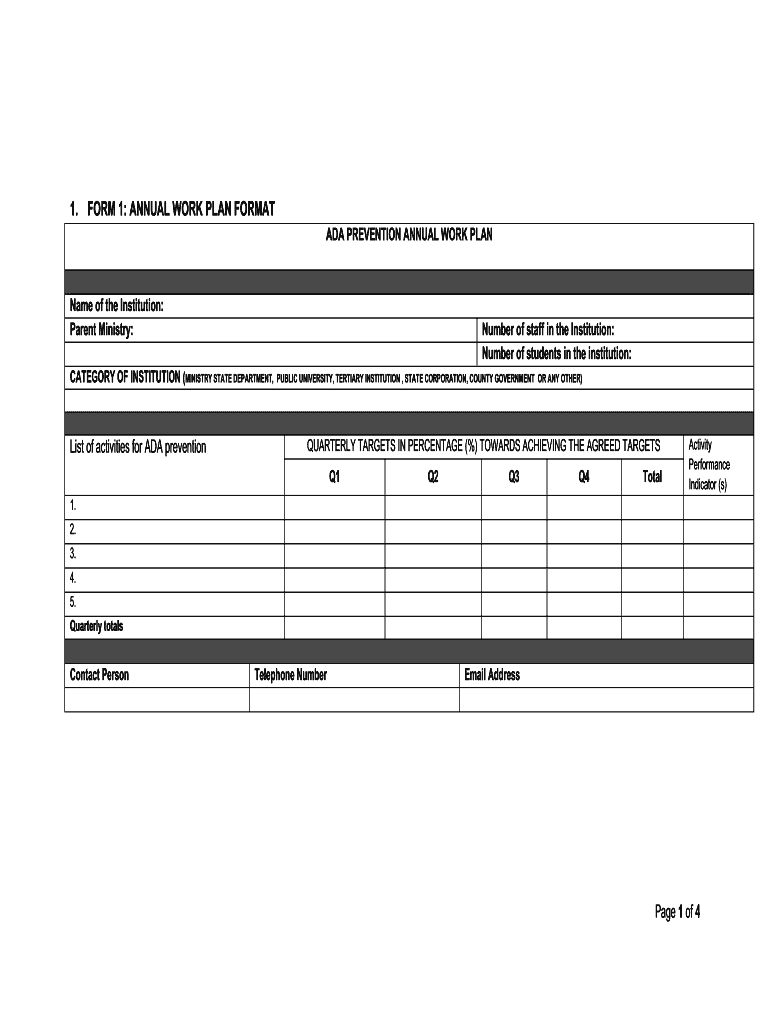 Nacada Work Plan  Form