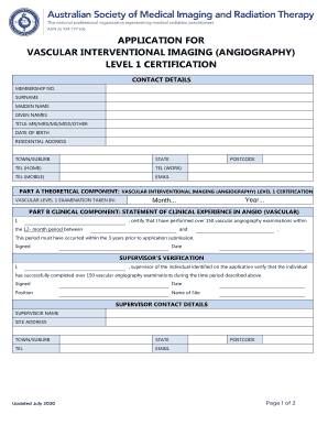 Get and Sign VASCULAR INTERVENTIONAL IMAGING ANGIOGRAPHY 2020-2022 Form