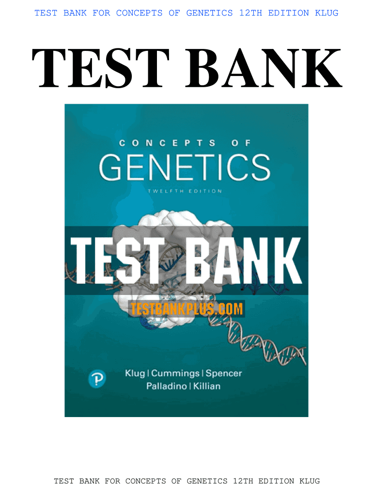 Concepts of Genetics Test Bank  Form