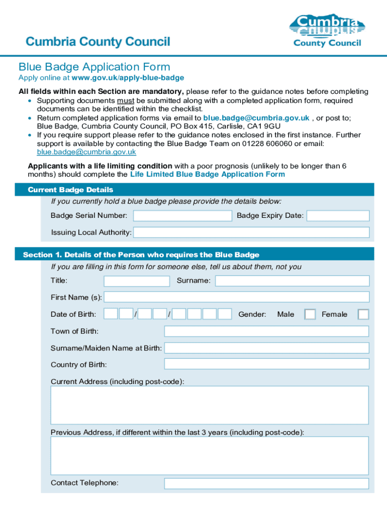  Badge Application Form 2022