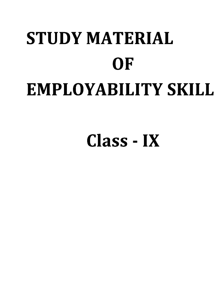 Employability Skills Class 9 PDF  Form