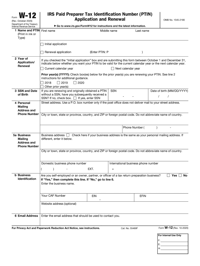 2020 W-12 form