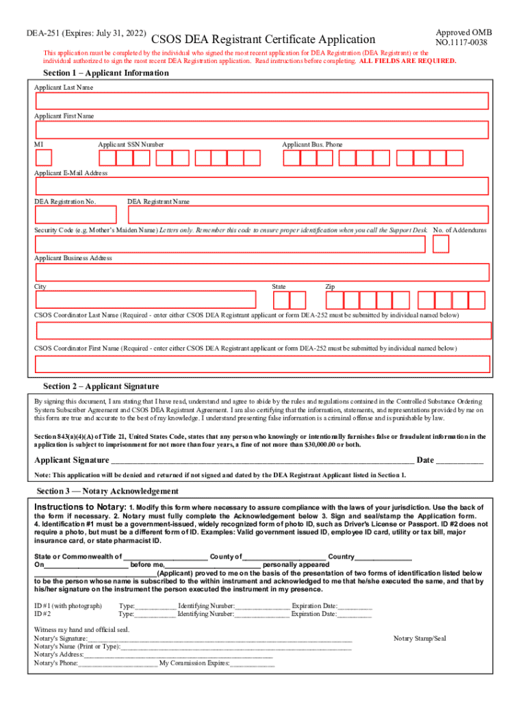  CSOS DEA Registrant Certificate Application Instructions 2022