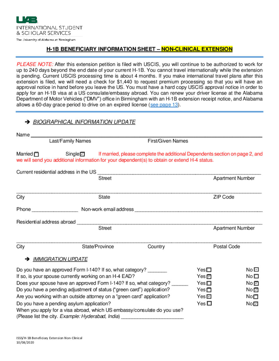 PLEASE NOTE After This Extension Petition is Filed with USCIS, You Will Continue to Be Authorized to Work for  Form