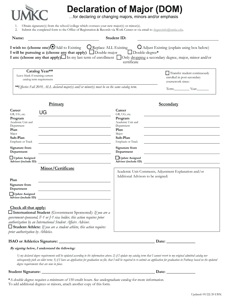 Declaring a MinorAcademicsCollege of Arts and Science  Form