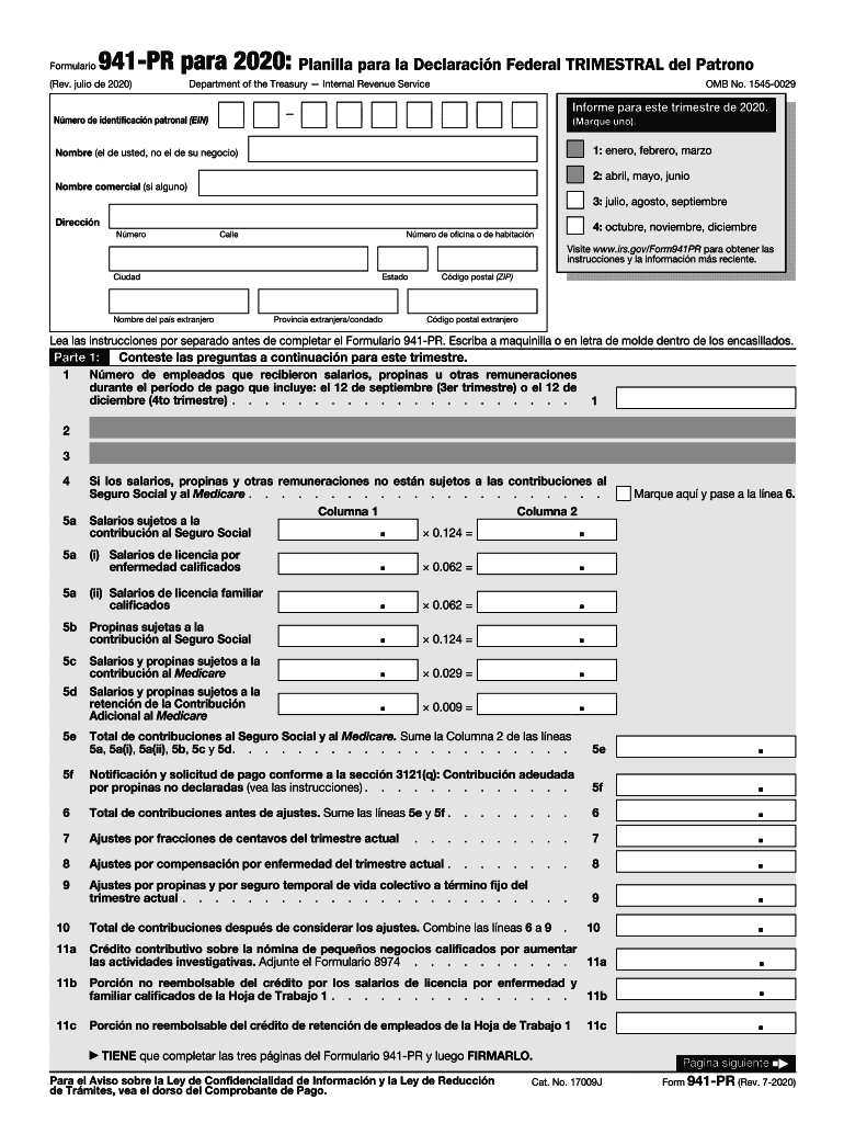 Form 941 X PR Rev July Internal Revenue Service