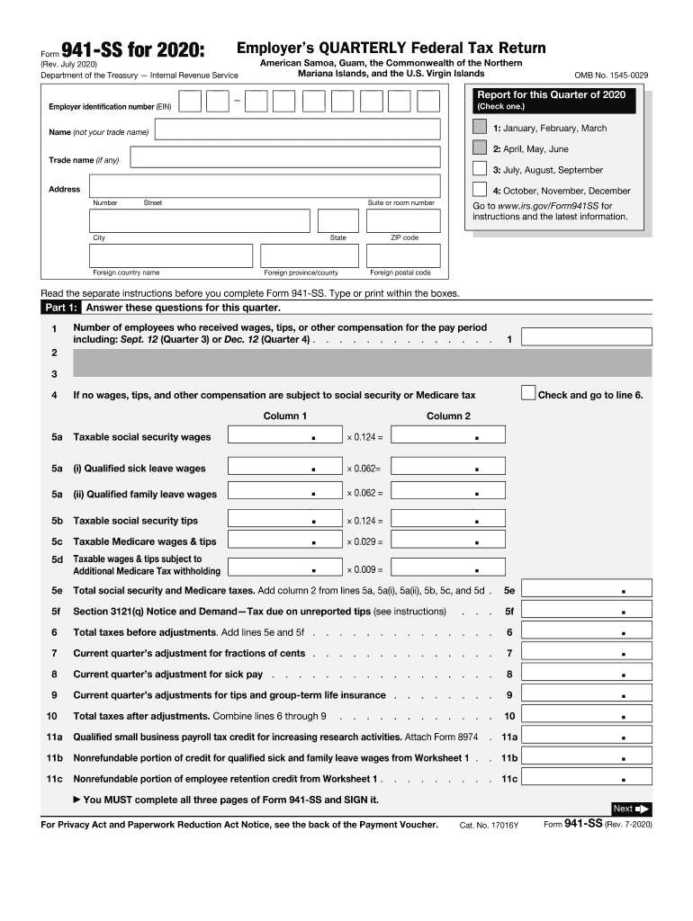 GovForm941SS for