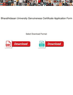 Bharathidasan University Genuineness Certificate  Form