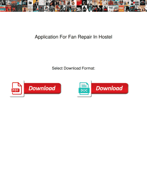 Application for Fan Repair in Hostel  Form