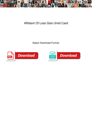 Affidavit of Loss Gsis Umid Card  Form