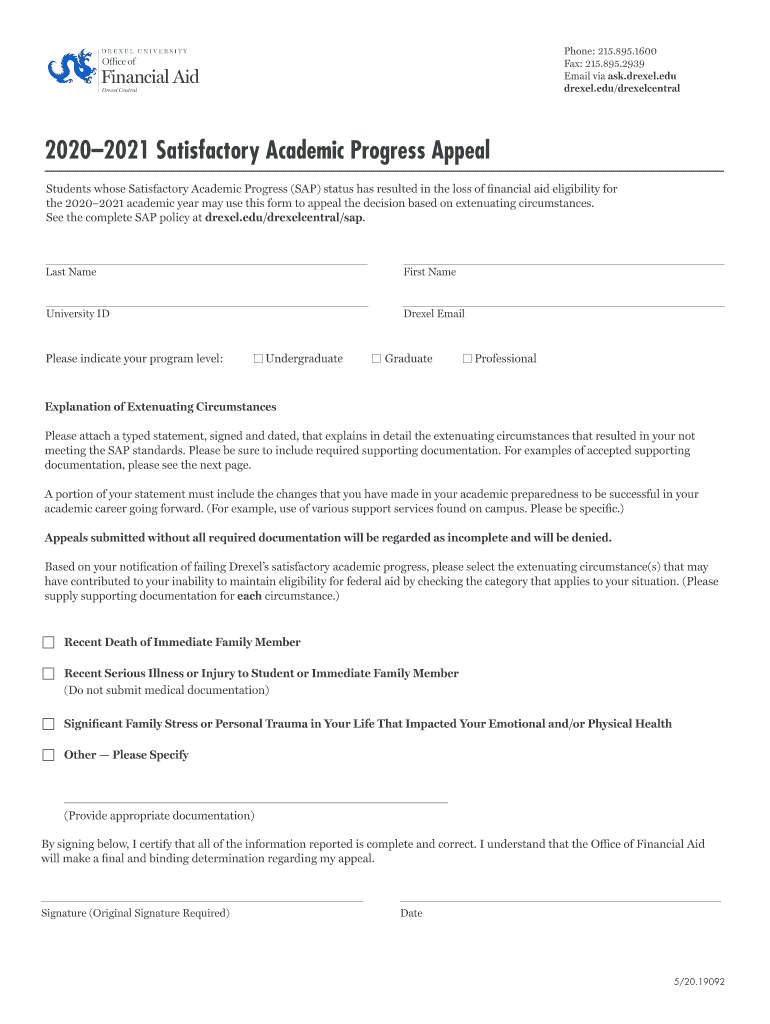 Drexel Appeal  Form