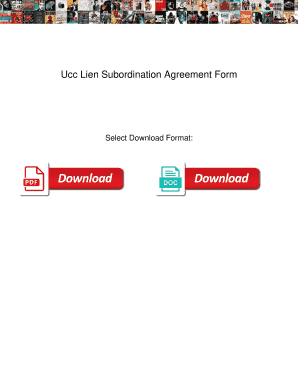 Ucc Subordination Template  Form