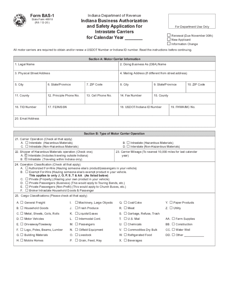  DOR Motor Carrier Forms and Applications 2020