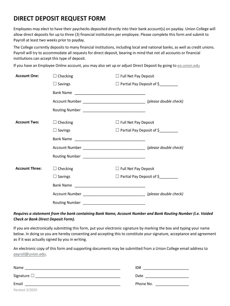 Fake Direct Deposit Statement  Form