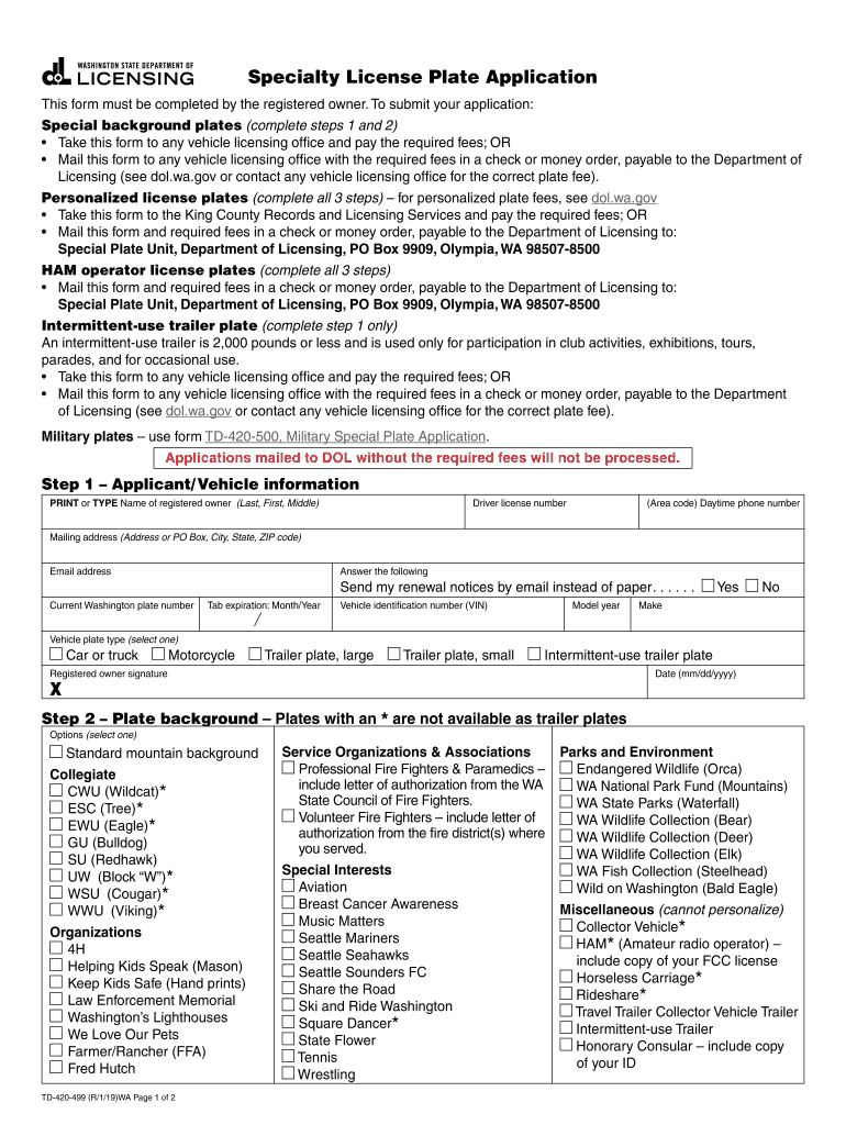  This Form Must Be Completed by the Registered Owner 2019