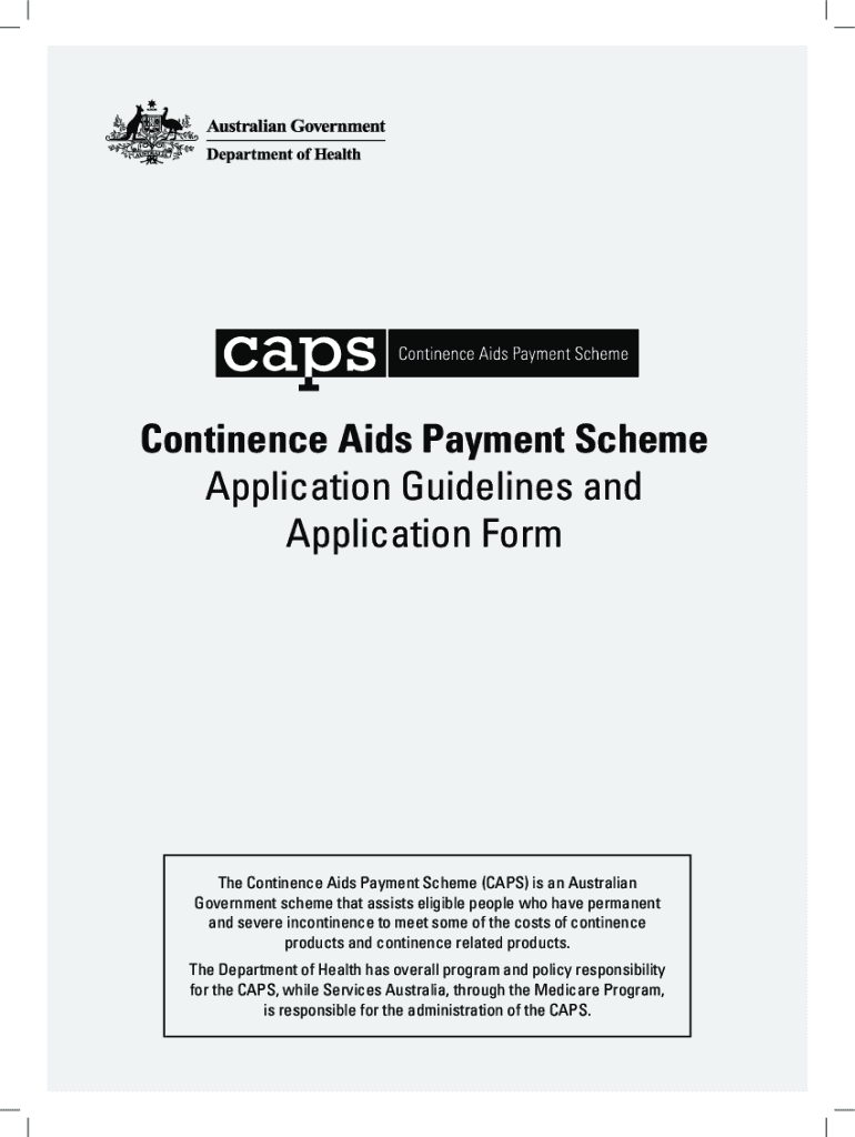 Continence Aids Payment Scheme  Form