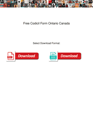 Codicil Form Ontario Canada