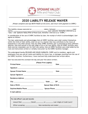  MEMBERSHIP APPLICATION and WAIVER of LIABILITY 2020-2024