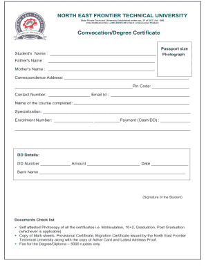 Neftu Provisional Certificate  Form