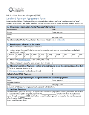 Eviction Rent Assistance Program ERAP  Form