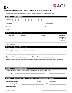 Acu Extension Form