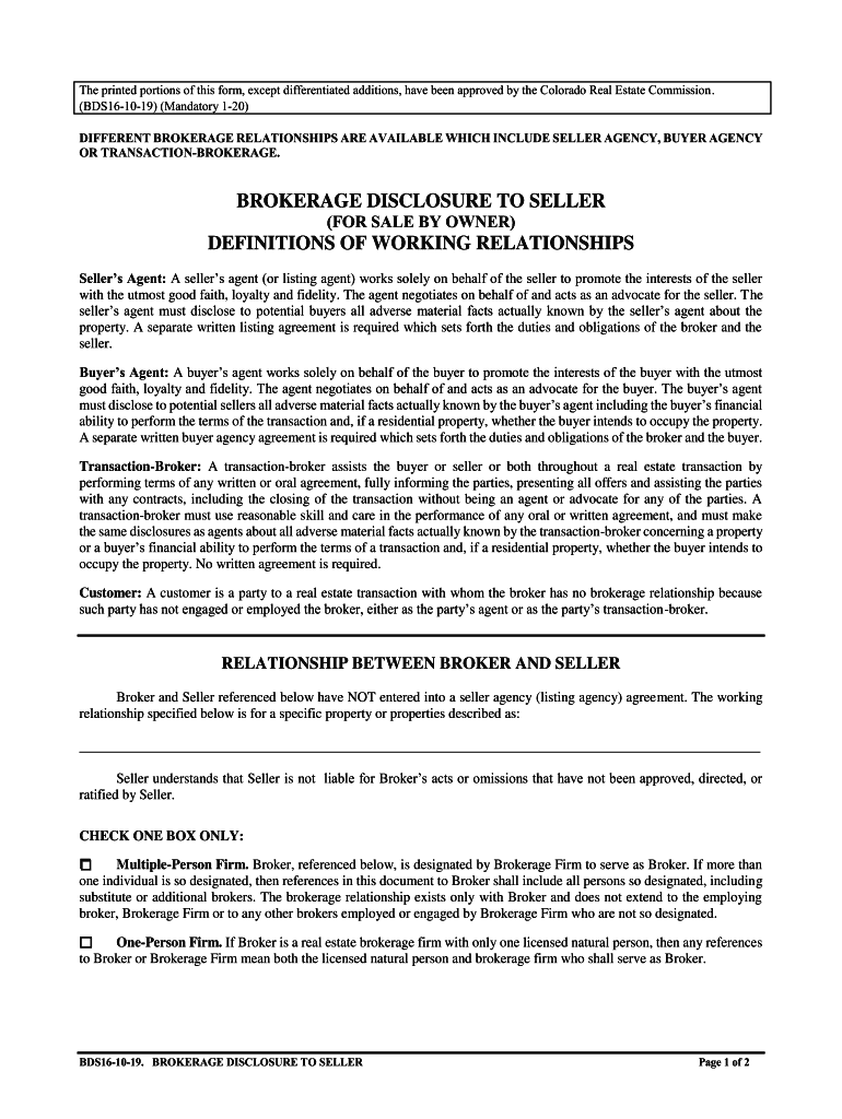  Brokerage Disclosure to Buyer Tenant Relationship VanEd 2019-2024