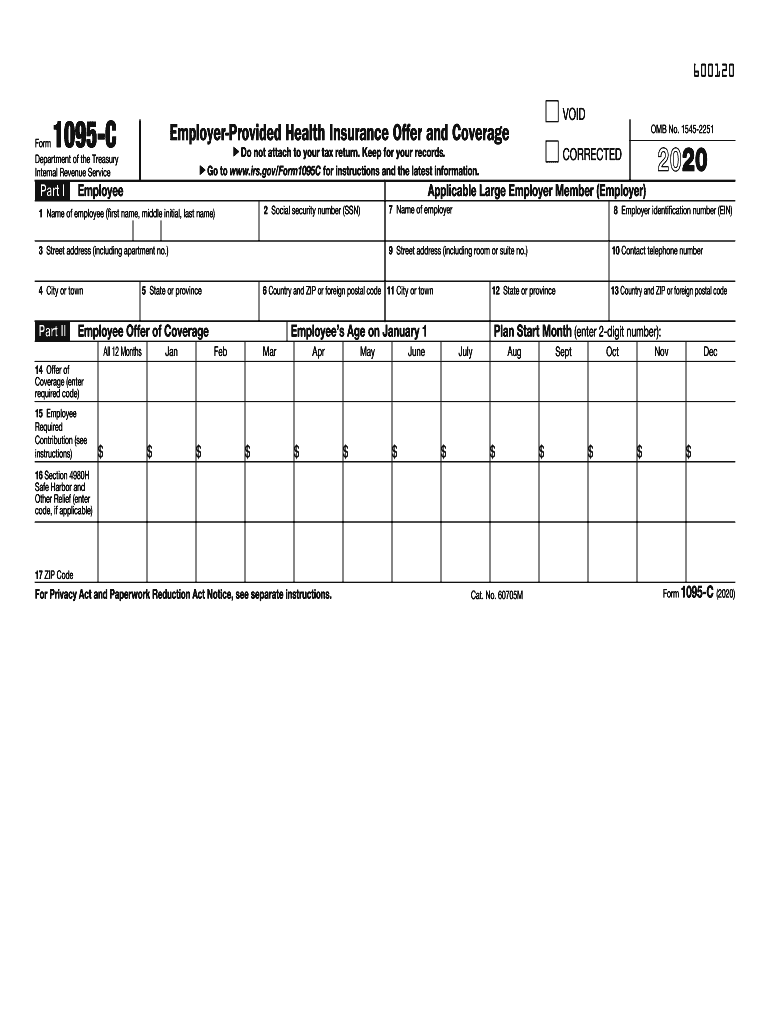  Form 1095 C Internal Revenue Service 2020