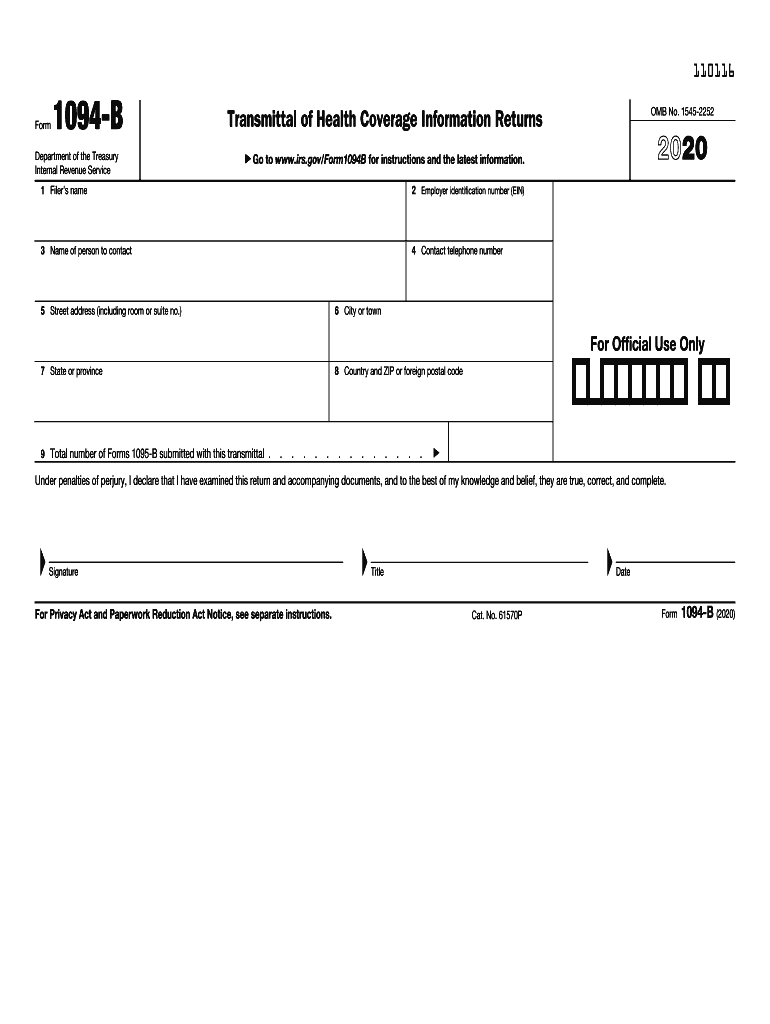  Form 1094 B 2020