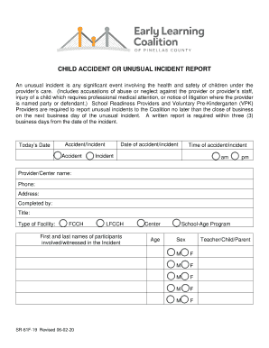  CHILD ACCIDENT or UNUSUAL 2020-2024