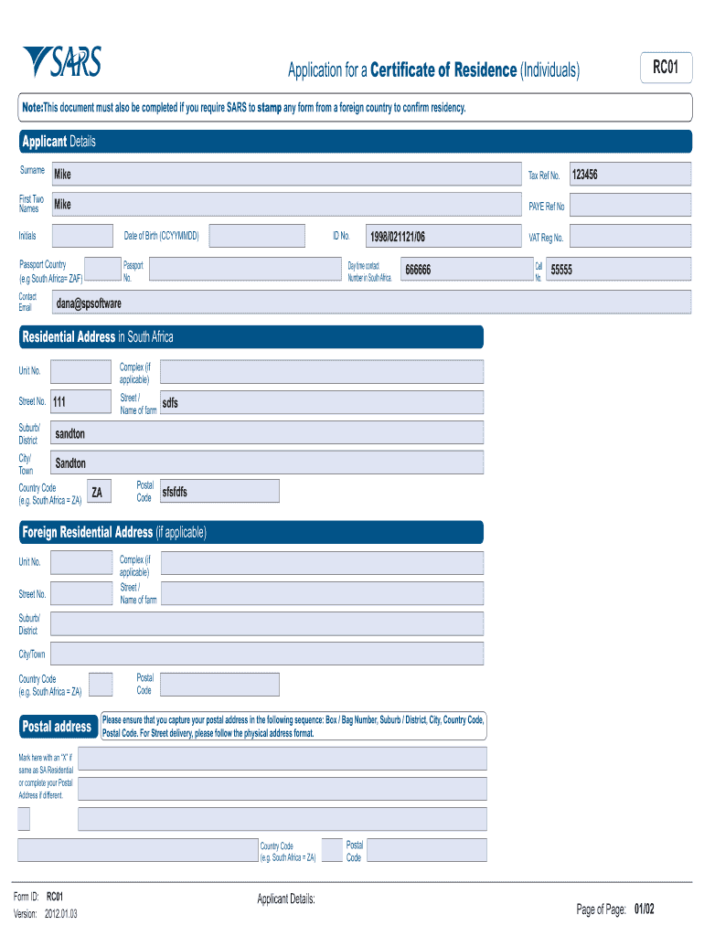 Rc01 Form
