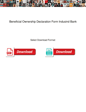 Beneficial Ownership Declaration Form Indusind Bank