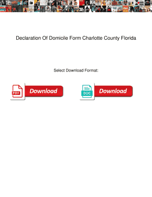 Florida Declaration of Domicile Charlotte County  Form