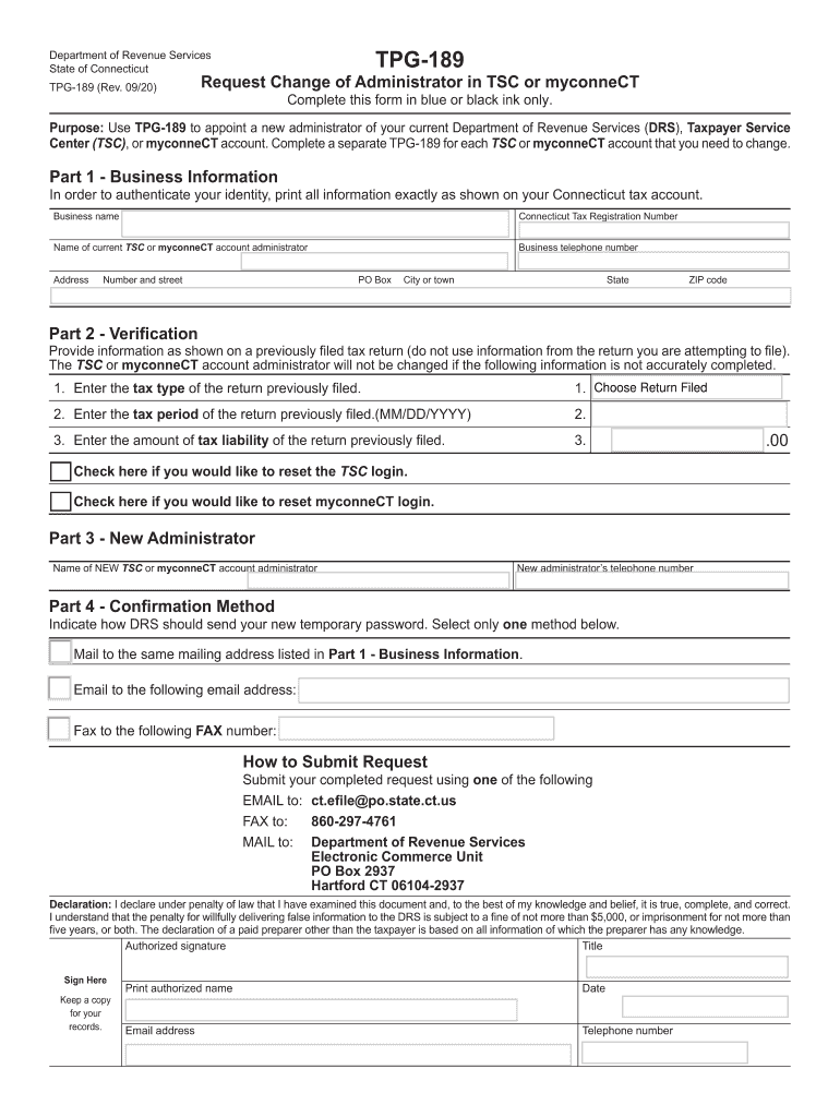  Request Change of Administrator in TSC or MyconneCT 2020-2024