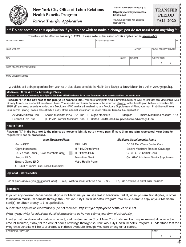 Nyc Employee Benefits Leapfile Com  Form