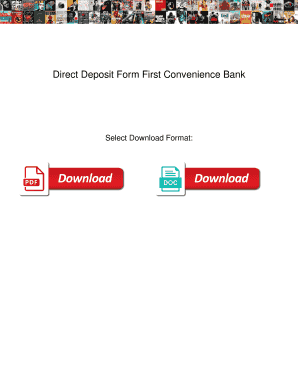 First Convenience Bank Direct Deposit Form