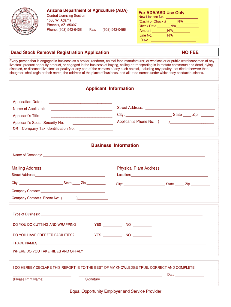 Application for a Sale Health Certificate List of Ingestible  Form