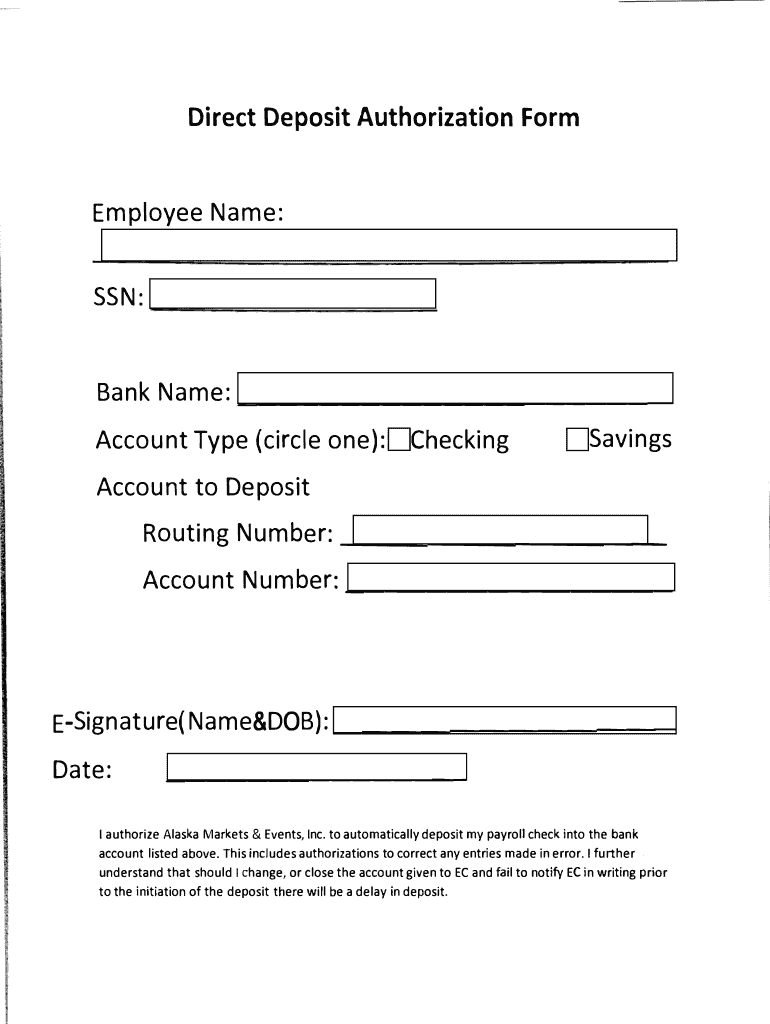 PDF Dividend Direct Deposit Authorization Form How to Ahtna, Inc