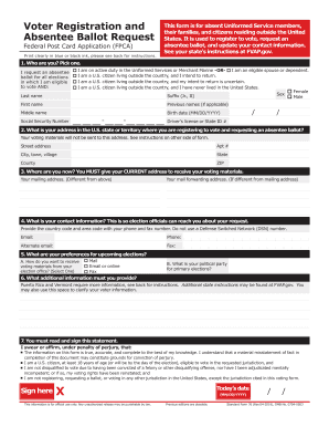  Voter Registration and Absentee Ballot Request Federal Post 2019-2024