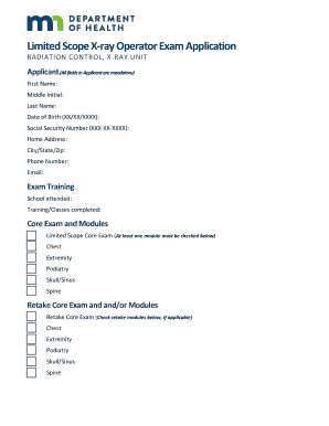  X Ray Unit Examination Process 2020-2024