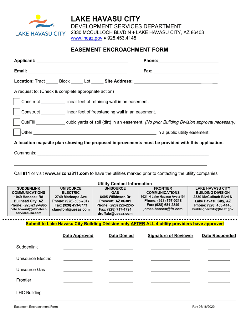 Get and Sign Easement Encroachment Form 2020-2022