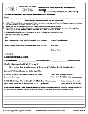  PDF Verification of Supervised Professional Practice Form 2020-2024