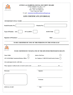 Social Security Antigua  Form